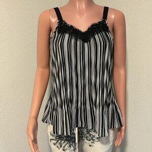 ROZ & ALI XS SHEER LAYERED BLOUSE